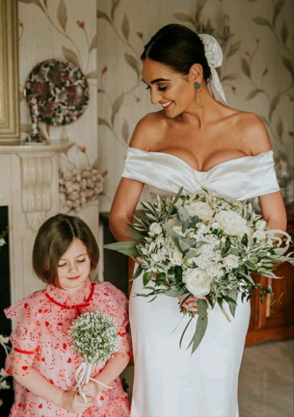 Bridal bouquet created by John Paul Florist Milliner in Derry