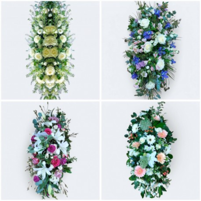 Large Sympathy or Funeral Spray - A deluxe double ended Sympathy / Funeral spray.

Your tribute will be arranged with a sympathetically selected palette of fresh seasonal flowers and locally grown foliages.

Please indicate if it is in remembrance of a man or woman in the special request box. 

The image is for illustration of the style of the spray, the flowers and foliage content will vary depending on availability daily and are at the florists choice.

Same day flower delivery available on orders placed by 2pm. Order online now or call us on 028 71 370260